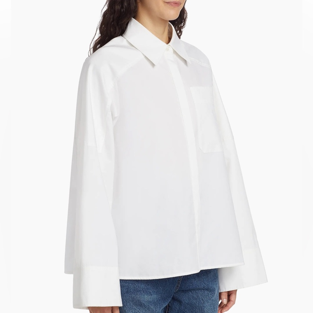 Co Cotton-Silk Patch Pocket Oversized Shirt Size XS